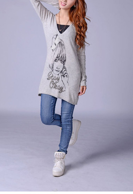 2014大碼針織衫春新款修身V領套頭女針織衫，華諾服飾打造舒適優雅